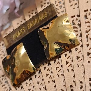 80's earrings Brass for sale
